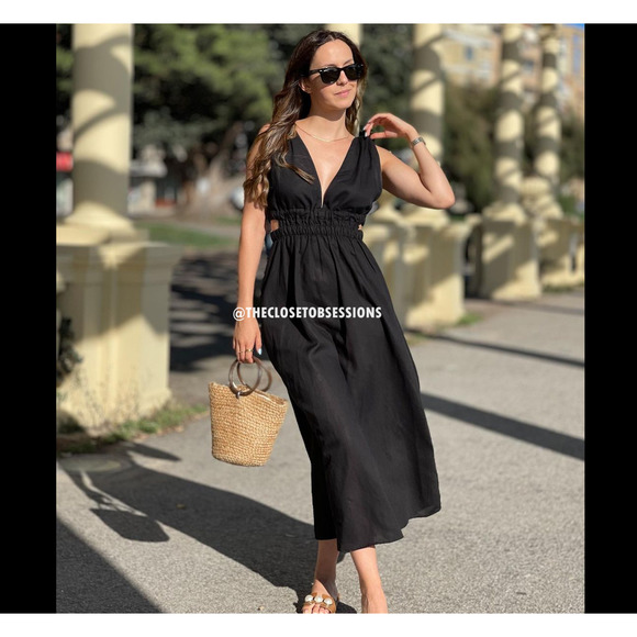 ZARA BLOGGER FAVE!!! V-Neck Long Dress NWT - Picture 11 of 16